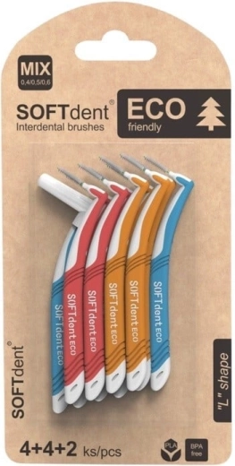 Softdent eco gebogen ragers mix (4× XS, 4× S, 2× M)