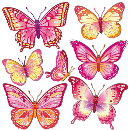 Decoratieve 3D muurstickers – roze vlinder
