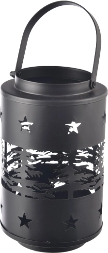 Metalen kandelaar XMAS zwart 21 cm
