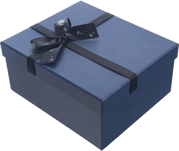 Cadeaupapieren doos met blauw decor 21 × 18,5 × 10 cm