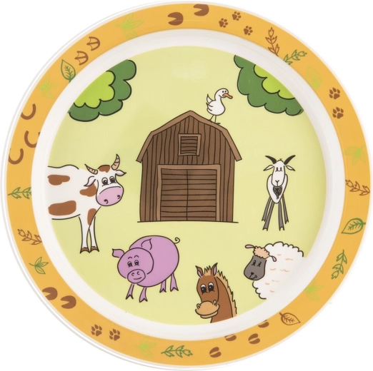 Kinder ondiep plastic bord Boerderij 21,5 cm
