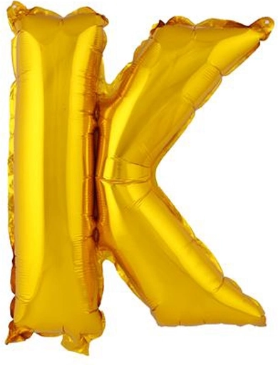 Folieballon TORO letter K 30 cm goud