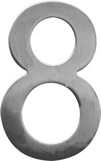 Huisnummer STAR 8 van roestvrij staal 75 mm
