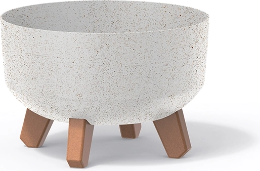 Bloempot Gracia Low Eco Wood 23,5 cm – wit