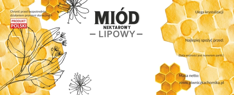 Set etiketten voor lindebloesemhoning 154 × 60 mm, 100 stuks