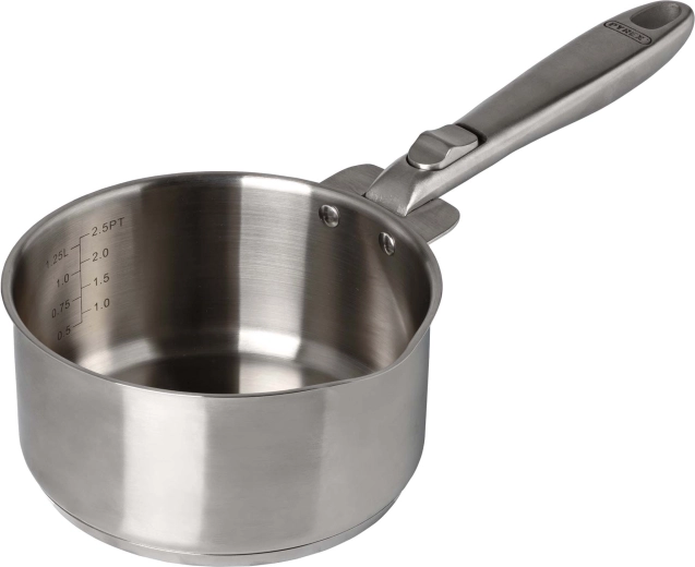 Steelpan Infinity met glazen deksel 16 cm, 1,25 l met afneembare handgreep