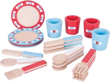 Bigjigs Toys Houten dinerset met stippen