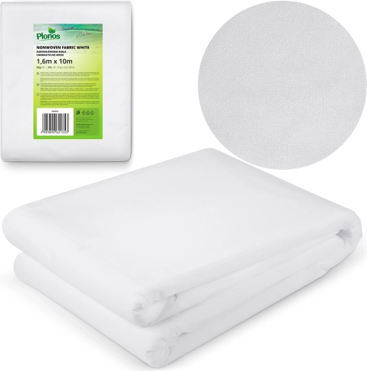 Afdek-agrotextiel 160 × 1000 cm PLONOS, wit, 50 g/m²