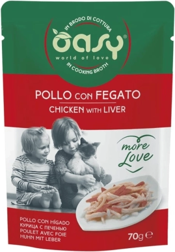 Oasy More Love kip met lever pouch 70 g