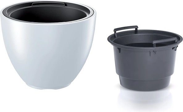 Bloempot met inzet HEOS 39,5 cm – mat wit