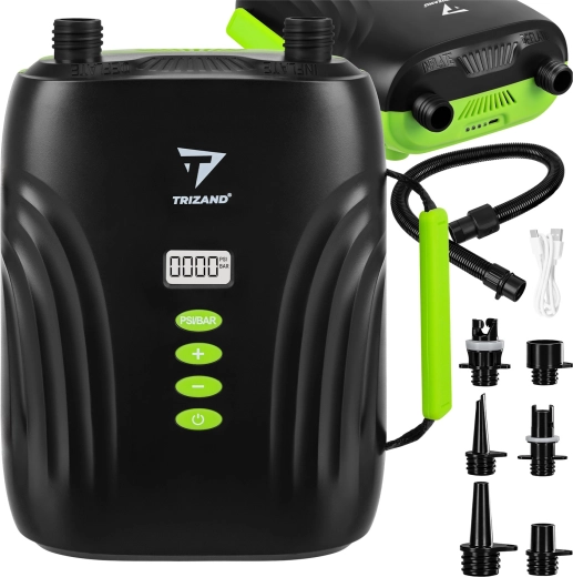 Accu-elektrische pomp voor SUP Trizand 20 PSI met LCD en USB‑C