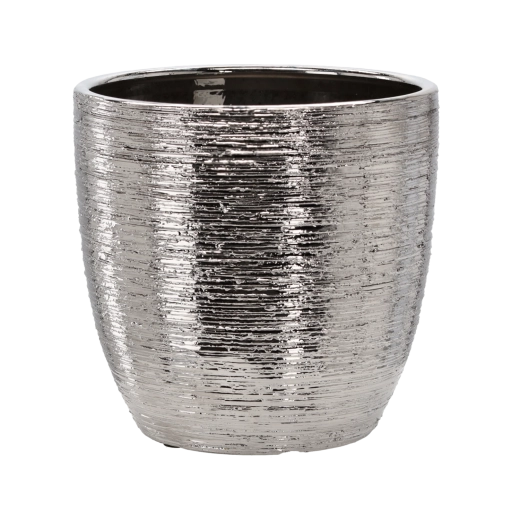 Keramische plantenpot hoes, zilverkleurig, 30 × 30 × 29,5 cm