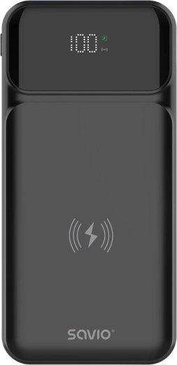 Draadloze powerbank Savio 10.000 mAh met Qi en 20 W