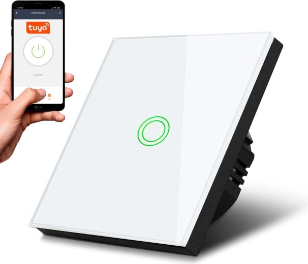 Eenvoudige touch Wi‑Fi SMART lichtschakelaar MACLEAN MCE715W wit