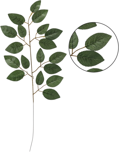 Kunsttak met rozenblad 58 × 26 cm, groen (verpakking 12 stuks)