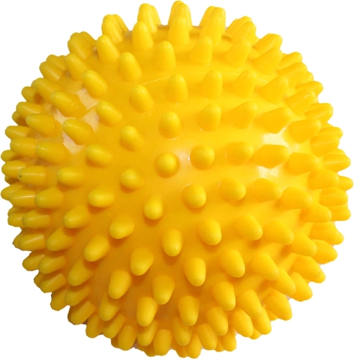 Merco zachte gele massage- en revalidatiebal met nopjes, 9 cm