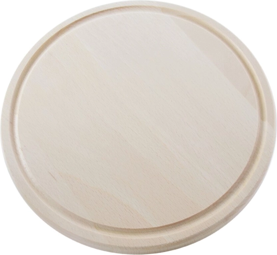 Ronde houten snijplank met sapgeul 25 cm