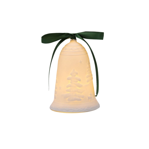 Keramische kerstbel met LED-verlichting