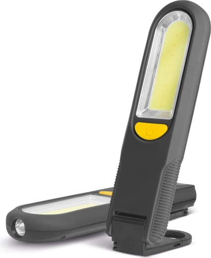 Magnetische werklamp met COB- en SMD-leds, haak en waarschuwingslicht