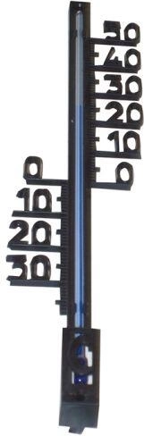 Buitenthermometer met plug 27 cm, zwart plastic