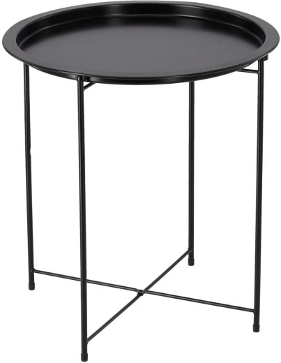 Ronde salontafel van gepoedercoat ijzer 47 × 47 × 50,5 cm zwart