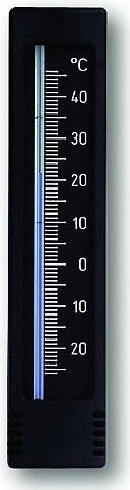 Buiten- en binnenmuurthermometer 15 cm, zwart