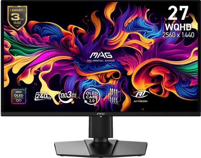 Gamingmonitor MSI MAG 27 QD‑OLED WQHD 240 Hz