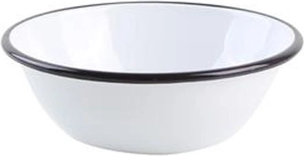 Geëmailleerde kom 16 cm wit