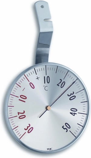 Ronde raamthermometer van roestvrij staal 7,5 cm