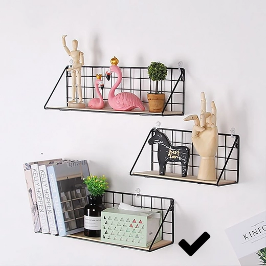 Metalen wandplank LOFT-stijl 45 x 13,5 cm - zwart