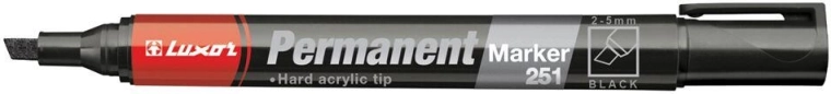 Permanente marker LUXOR 251 met afgeschuinde punt 2–5 mm, zwart