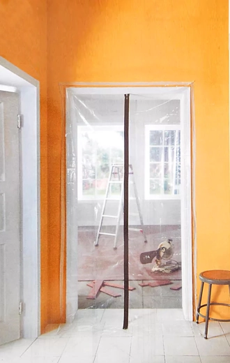 Stofwerende deuropeningfolie met rits, type I