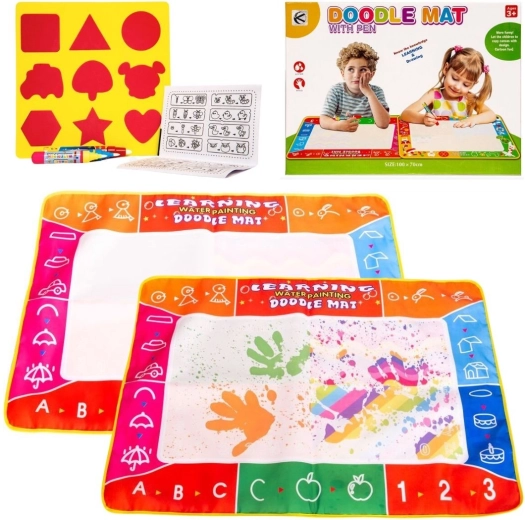 Educatieve water-teken- en kleurmat met waterstiften 100 × 70 cm - 1 stuk