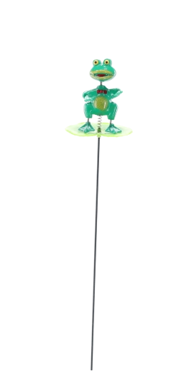 Tuinornament op prikker kikker 50 cm