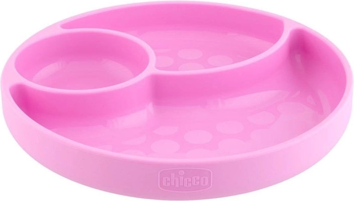 Chicco siliconen verdeeld bord met zuignap roze 12m+