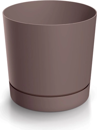 Bloempot Tubo P met schotel marsala 14,8 cm