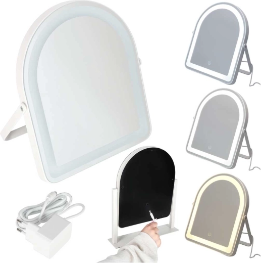 LED-cosmeticaspiegel voor make-up met touchbediening 12 V wit - 1 stuk