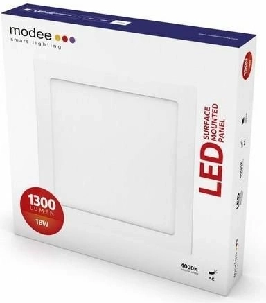Modee LED‑paneel vierkant 18 W, 1300 lm, 225 × 225 mm, neutraal wit