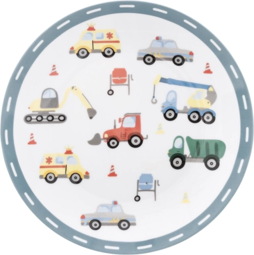 Kinderbord met vakjes, ondiep, Auto’s 21 cm