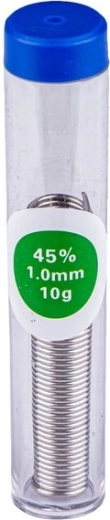 Soldeertin met flux in een potje, 45% tin, 1 mm, 10 g