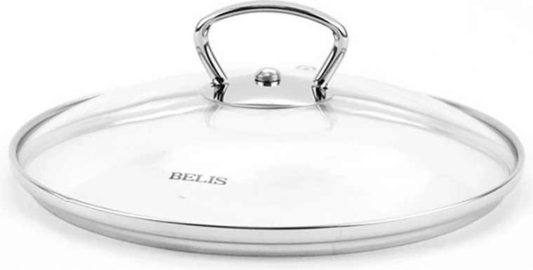 Glazen deksel 14 cm met roestvrijstalen greep
