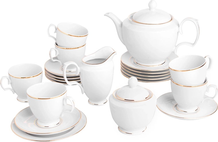 Koffieservies Mariapaula klasyka – gouden lijn