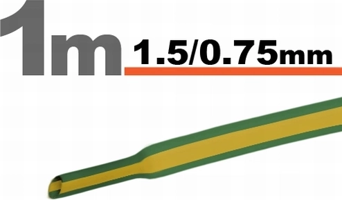 Krimpkous geel/groen 1,5/0,75 mm