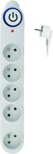 Solight overspanningsbeveiliging met verlengkabel 5 stopcontacten 5 m wit