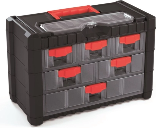 Kunststof hangende gereedschapsorganizer met 6 laden 400 × 200 × 260 mm