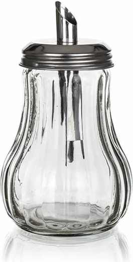 Doseersuikerpot MONO 230 ml glas en roestvrij staal