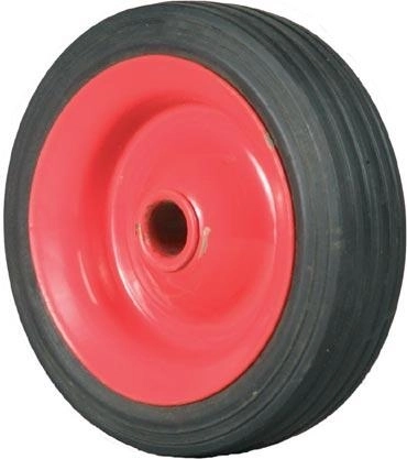 Massief wiel voor steekwagen 100 mm met metalen velg, naaf 12 mm