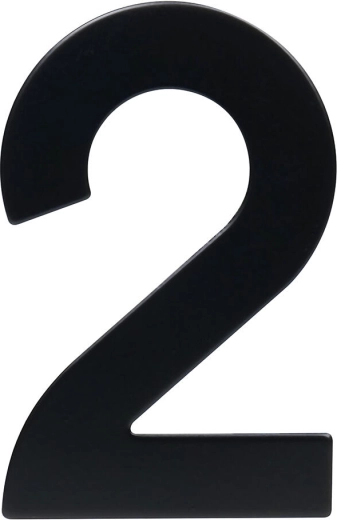 Huisnummer 2, 95 mm, roestvrij staal, matzwart