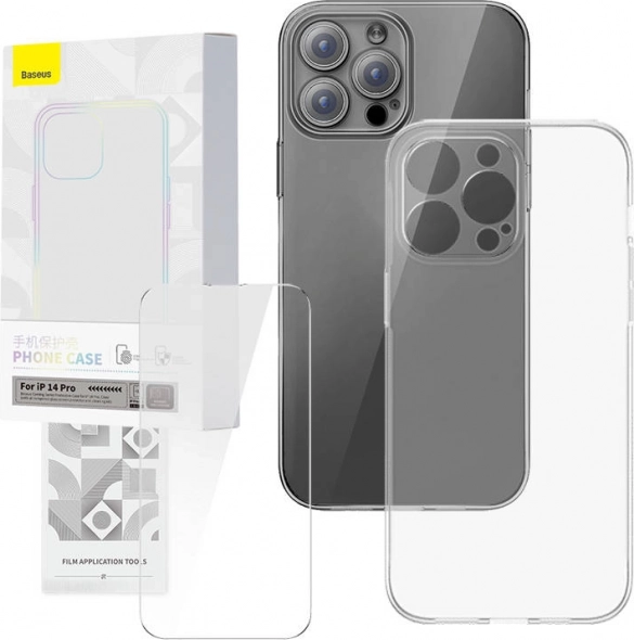 Transparante hoes en gehard glas BASEUS Corning voor iPhone 14 Pro