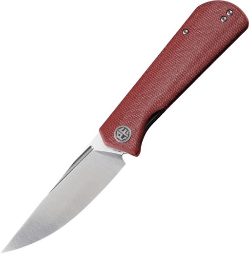 Petrified Fish Viking opvouwbaar zakmes 9,2 cm satin rode micarta